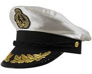 Unisex Mens Womem's Navy Captain Sailor Costume Hat Adult Size Adjustable Cap# One Size