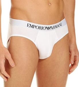 Emporio Armani Men's Cotton Stetch Brief, White, Small