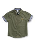 Amazon Brand - Jam & Honey Boy's Regular Fit Shirt Khaki 3 Years-4 Years