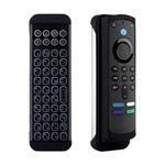 iPazzPort Mini Bluetooth Keyboard Ergonomic with Backlit Wireless Portable Rechargeable QWERTY Keyboard Powerful Typing Search Function for 2021(VER) Apple TV 4K Smart TV/Phone and More