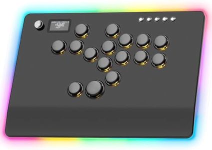 GuileKeys Leverless Controller Arcade Stick GF-16, Aluminium Alloy All-Button Arcade Controller with Multi-function Button for PS4/PS3/PC/Switch, Arcade Fight Stick with RGB/Turbo/Hot-Swap Black