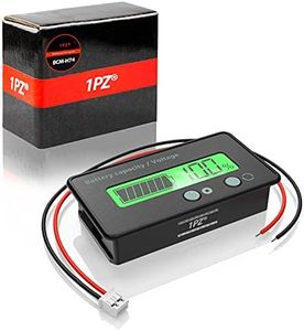 1PZ BCM-H74 LCD Battery Capacity Monitor Gauge Meter Waterproof 12V/24V/36V/48V Battery Status Indicator Lithium Battery Capacity Tester Voltage Meter Monitor for Vehicle Battery