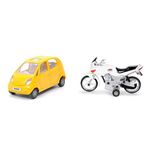 Centy Toys Nano Pull Back Car (Multi Color) Plastic Karizma Bike (Colors May Vary)