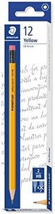Staedtler HB Pencil with Eraser Tip - Pack of 12 (Yellow)