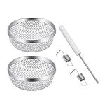 2Pack RV Ventilation Net Cover, Stainless Steel Mesh Vent Bug Furnace Screen Cover for Camper Trailer RV with Spring Fasteners