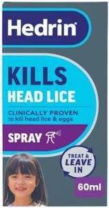 Hedrin Treat & Go Leave-In Spray, Fast, No Fuss Lice & Nit Treatment, Kills Head Lice & Eggs, Clinically Tested, Suitable for Adults & Children, 1 x 60ml (2 x 30ml Treatments)