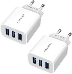 Chargeur Secteur USB 3 Ports Universel Chargeur Mural (5V 3A Max) Adaptateur USB Universel pour Apple iOS, Android, Appareils Portable Windows etc