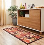 Amazon Brand - Solimo 3D Printed Floral Bedside Runner Carpet with Anti Skid Backing for Bedroom |Living Room |Office (55x140 cm), Polyester, Multi-Coloured