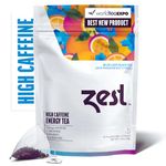 Zest Tea Energy Hot Tea, High Caffeine Blend Natural & Healthy Coffee Substitute, Perfect for Keto, 20 servings (150mg Caffeine each), Compostable Teabags (No Plastic) - Blue Lady Black Tea