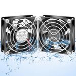 WDERAIR 80mm x 25mm 12V IP67 Waterproof DC Cooling Fan Dual Ball Bearing Ventilation for RV Refrigerator Biltong Box Equipment Cabinet Exhaust 2 Pack