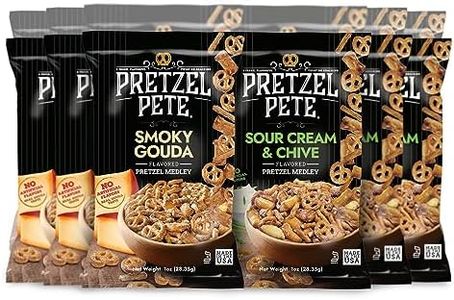 Pretzel Pete Medley Mix, Smoky Gouda & Sour Cream Chive, Nut-Free and Sesame-Free Snack, Small Batch, Bold Flavor (1oz, Pack of 24)