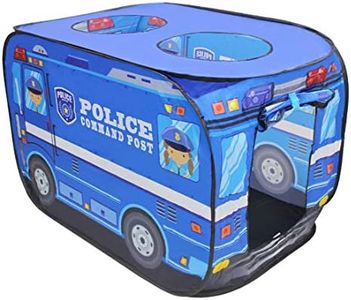 deAO Casa dei Giochi Tende per Bambini Design Pop Up Auto-Armante Montaggio Rapido, attività Ricreative al Coperto e all'Aperto Area Ricreativa per Ragazzi e Ragazze (Furgone della Polizia)