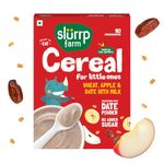 Slurrp Farm No Added Sugar Instant Cereal | Wheat, Apple & Date with Milk | No Preservatives | Mildly Sweetened with Date Powder | 200g