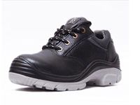 HILLSON Men's Black Leather Safety Shoes (HL-NCL-001) - 8 UK