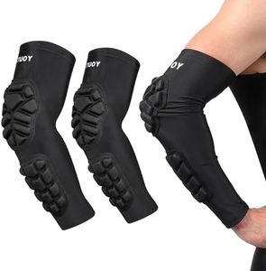 HAIYUE Padded Arm Sleeves Elbow Forearm Crashproof Pads Compression Protection Support for Football Volleyball Basketball 2 Pack