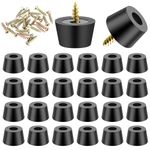 24 PCS Rubber Feet Pads Small Non Slip Rubber Feet for Cutting Board, Soft Chopping Board Feet with Screws Black Rubber Feet Bumpers Rubber Feet for Furniture Electronics (24)