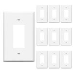 ENERLITES Decorator Light Switch or Receptacle Outlet Wall Plate, Over-Size 1-Gang 5.5" x 3.5", Unbreakable Polycarbonate Thermoplastic, UL Listed, 8831O-W-10PCS, White (10 Pack)