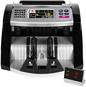 HECHKER Money Counter Mixed Bills for Canadian Currency UV/MG/MT/IR Counterfeit Detection. Also Counts USD, Euro, GBP, & MXN and Gives Value but Without Mix Denomination.