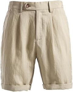 Linen Shorts for Men,Mens Shorts Casual 5 Inch Stretch Waist Button Short Golf Pants Breathable Summer Clothes with Pockets,Summer Outfits,Beach Vacation,Office,Work,Casual Everyday Wear,Golf,Yoga