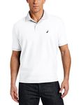 Nautica Men's Short Sleeve Solid Cotton Pique Polo Shirt, Bright White, XS