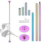 AW 11 FT 45mm Dance Pole Kit Static Spinning Strip Pole with Extensions for Home Gym Party Club Exercise Fitness Colorful, Max Load 1102 Lbs