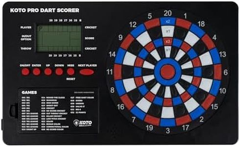 KOTO – Pro Dart Scoreboard Electronic with 32 Games, Digital LED Display & Wall Mount, Up to 8 Players, Battery Powered