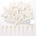 LUTER 50pcs Golf Tees, Short Golf Tees Golf Simulator Tees Plastic Golf Tees Practice for Irons Par Threes Hybrids Golf Training Clubs Outside Lawn (White)