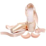 The Dance Bible Women's Satin Pink Ballet Pointe Shoes (2.5 UK / 21.5 cm/EU 35)