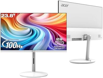 Acer SH242Y E 23.8 Inch Full HD IPS Ultra Slim (7.2mm) Backlit LED LCD Monitor I 100Hz I 1 MS VRB I Ergo Adjustable Stand I AMD Free Sync I 1xHDMI 1xType-C PD 65W I Stereo Speakers I Eye Care I White