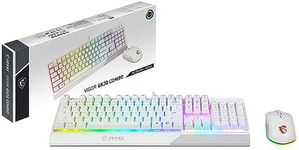 MSI Vigor Backlit RGB Dedicated Hotkeys Anti-Ghosting Mechanical Feel Gaming Keyboard & Gaming Mouse Combo (Vigor GK30 Combo White US)