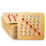 GSE Games & Sports Expert 5Ply Stitched Shutter Bingo Cards, Finger-Tip Shutter Slide Bingo Cards, Easy-Read Large Print Bingo Cardboard with Sliding Windows (25-Pack)