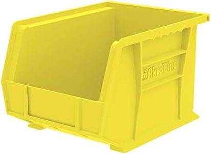Akro-Mils 30239 AkroBins Plastic Storage Bin Hanging Stacking Containers, (11-Inch x 8-Inch x 7-Inch), Yellow, (6-Pack)