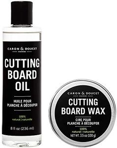 Caron & Doucet - Cutting Board & Butcher Block Conditioning Oil & Wood Finishing Wax Bundle | 100% Plant-Based & Vegan, Best for Wood & Bamboo Conditioning & Sealing | Does NOT Contain Mineral Oil!