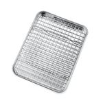 10.4 Inch Toaster Oven Pan with Rack Set, P&P CHEF Stainless Steel Small Baking Pan Tray and Grid Cooling Rack for Cooking/Roasting, Dishwasher Safe & Easy to Clean, Non-Toxic & Durable