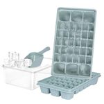 SQLHM Ice Cube Tray with Lid and Bin 72 - Ice Cube Molds for Freezer BPA Free Ice Container Comes with Scoop and Cover Creative Home ice Maker Tray