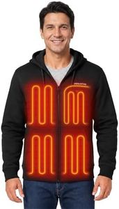 Venustas 12V Dual-Control Heated Hoodie (Unisex) with Battery Included, Electric Heated Sweatshirt Coat for Men Women, Zip-Up