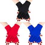 Syhood 3 Pairs UV Light Glove for Gel Nail Lamp Manicure Glove Anti UV Fingerless Gloves Protect Hands from UV Light Lamp Manicure Dryer