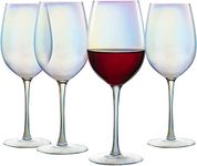 WRINGO 400 ML Crystal Wine Glass Red or White Cut Wine, Champagne Flute Wine Glass Set, Long Wine Glass Set of (4)