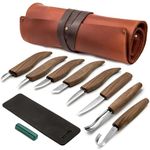 BeaverCraft Wood Whittling Kit Deluxe Spoon Wood Carving Tools Set S18X – Large Wood Carving Kit Wood Carving Chisels Set - Wood Whittling Kit for Beginners Includes Whittling Tools, Carving Gouge