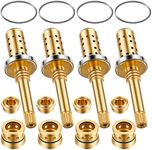 Dreyoo 4 Set Valve Rebuild Kit Replacement Compatible with Symmons Temptrol Valve, TA-10 Spindle Assembly, TA-4 Hot and Cold Seats, T-11 Washer, Fix Tub/Shower Valve Leak, Brass