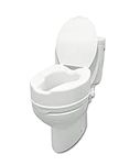 Pepe - Toilet Seat Riser with Lid (6 inch Height), Raised Toilet Seat, Toilet Riser for Seniors, Toilet Seat Raisers, Elevated Toilet Seat, White Toilet Booster Seat for Elderly