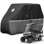 LI LIBZAKI 2 Passenger Golf Cart Cover Fits EZGO, Club Car, Yamaha, 420D Waterproof Windproof Sunproof Outdoor All-Weather Full Cover -Gray-M