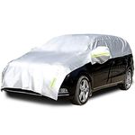 Konnfeir Half Car Cover All Weather Car Body Covers Outdoor Indoor for All Season Waterproof Dustproof UV Resistant Snowproof Universal 210D Oxford Fabric (MPV/SUV)