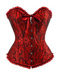 Felcia Women's Corsets Sexy Brocade Overbust Lace up Boned Corsets Shapewear Outfit