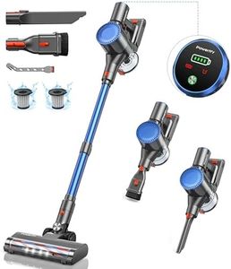 Powerffy Aspirateur Balai sans Fil, 400W/30000pa N10 Aspirateur sans Fil Puissant Jusqu'à 45mins Anti-emmêlement Aspirateur Balais Vertical Léger pour Poils d'animaux/Tapis/Sols Durs