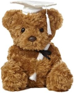 Aurora World Plush Graduation Bear, White Cap, 8.5"