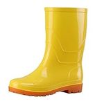 rain boots womens ankle WoShoes Summer Men's Women's Garden Wear- Outdoor Shoes Water Boots (Yellow, 10)