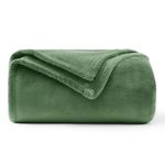 WAVVE Fleece Blanket Sofa Throw Green 4ft x 5ft - Fluffy Soft Warm Versatile Blanket for Sofa/Couch/Bed Throw/Single Size, 130x150 cm