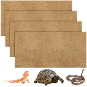 Haull 4 Pcs Reptile Carpet Pet Terrarium Floor Liners Bedding Substrate Liner Supplies Reptile Cage Mat Tank Accessories for Lizard Bearded Dragon Tortoise Snake Leopard (47 x 24 Inch, Coffee)