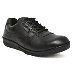 STONIX® Deering Leather Safety Shoes for Men's | Lightweight Industrial Construction Work Use | Steel Toe with Electrical Hazard | Puncture Proof and Slip Resistance,(SIZE-10, Black)
